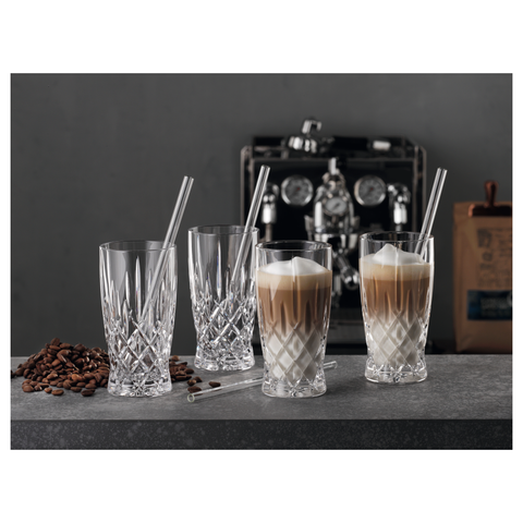 Noblesse Latte Macciato Set/ 4+4 Glastrinkhalme